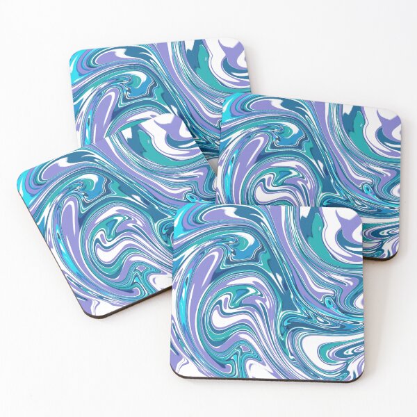 Item preview, Liquid swirl blueish and purple abstract pattern designed and sold by Cattigal.