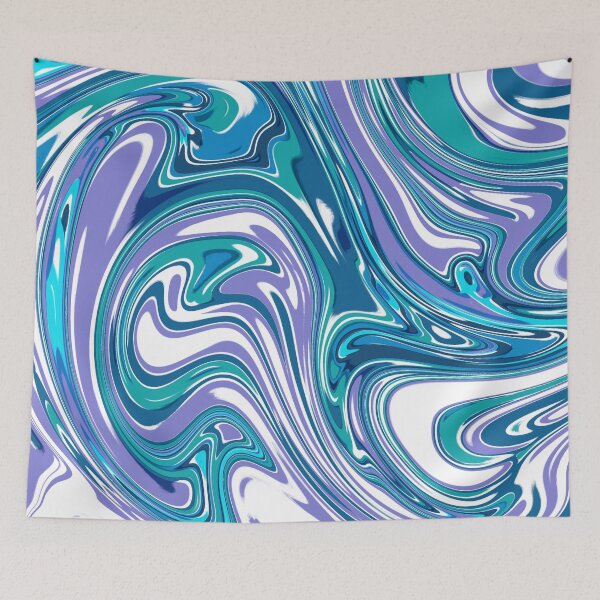 Item preview, Liquid swirl blueish and purple abstract pattern designed and sold by Cattigal.