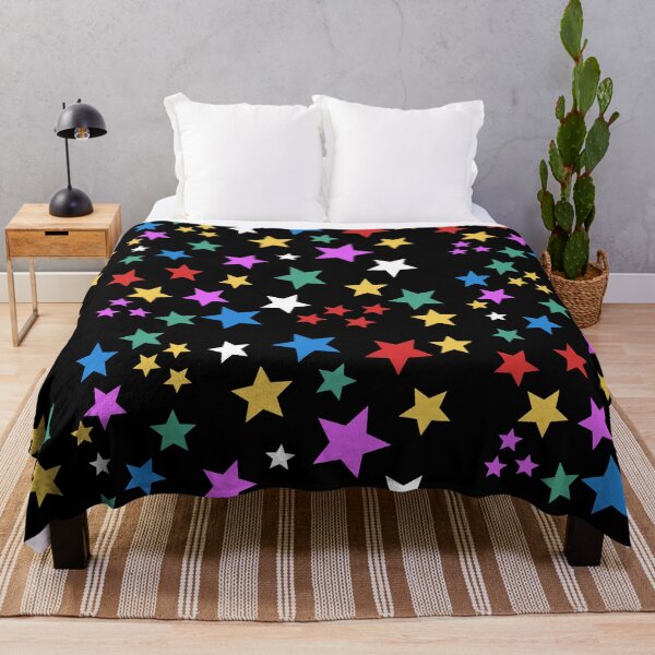 Item preview, Fluorescent Mini Stars on Black Background designed and sold by ledalinda.