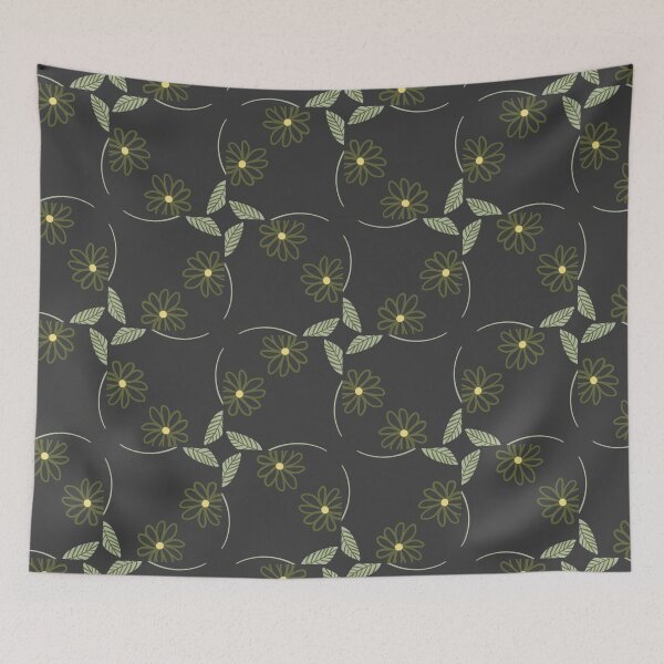 Item preview, Brown and Light Sage Green Nature Leaves Pattern on Black designed and sold by cozycaroline.