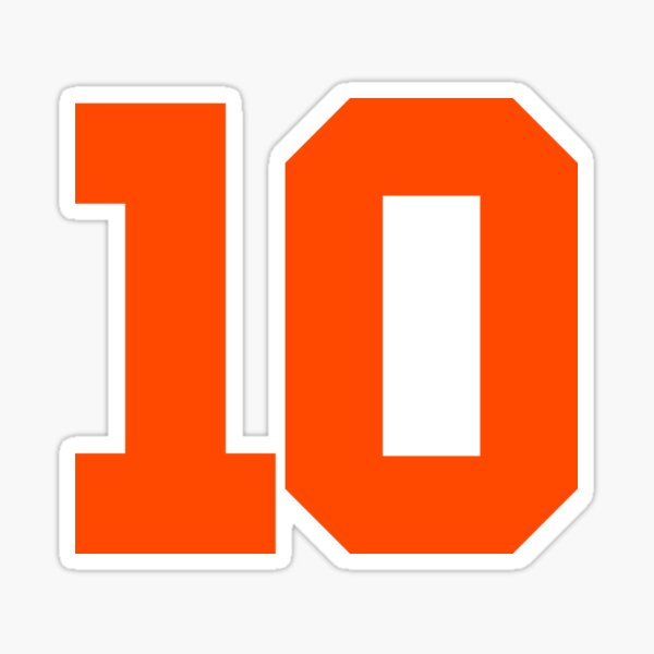 Orange Number 10 Stickers for Sale