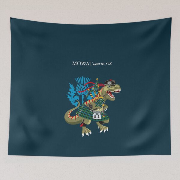 Item preview, Clanosaurus Rex MOWATsaurus rex Mowat Scotland Ireland Plaid Family Tartan designed and sold by Lisa Rotenberg.