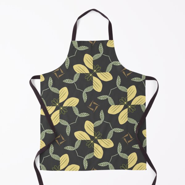Item preview, Brown, Light Sage Green and Yellow Nature Leaves Pattern on Black designed and sold by cozycaroline.