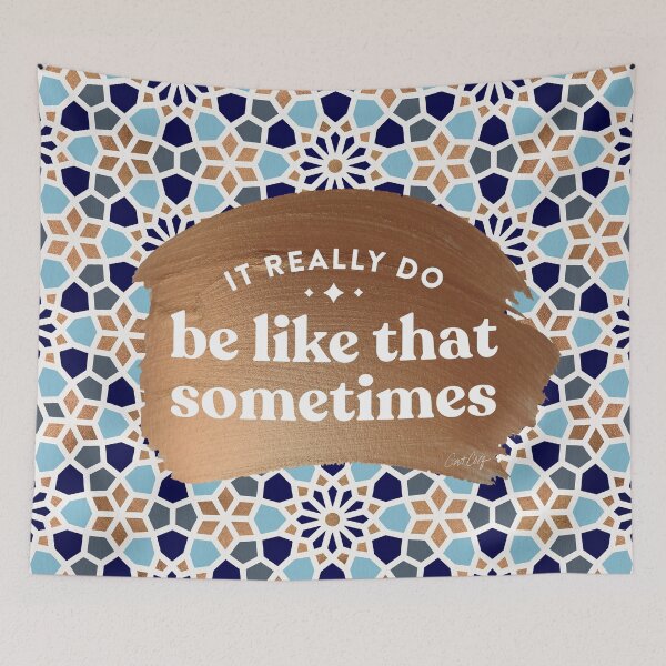 Item preview, It Really Do Be Like That Sometimes – Blue & Rose Gold designed and sold by Cat Coquillette.