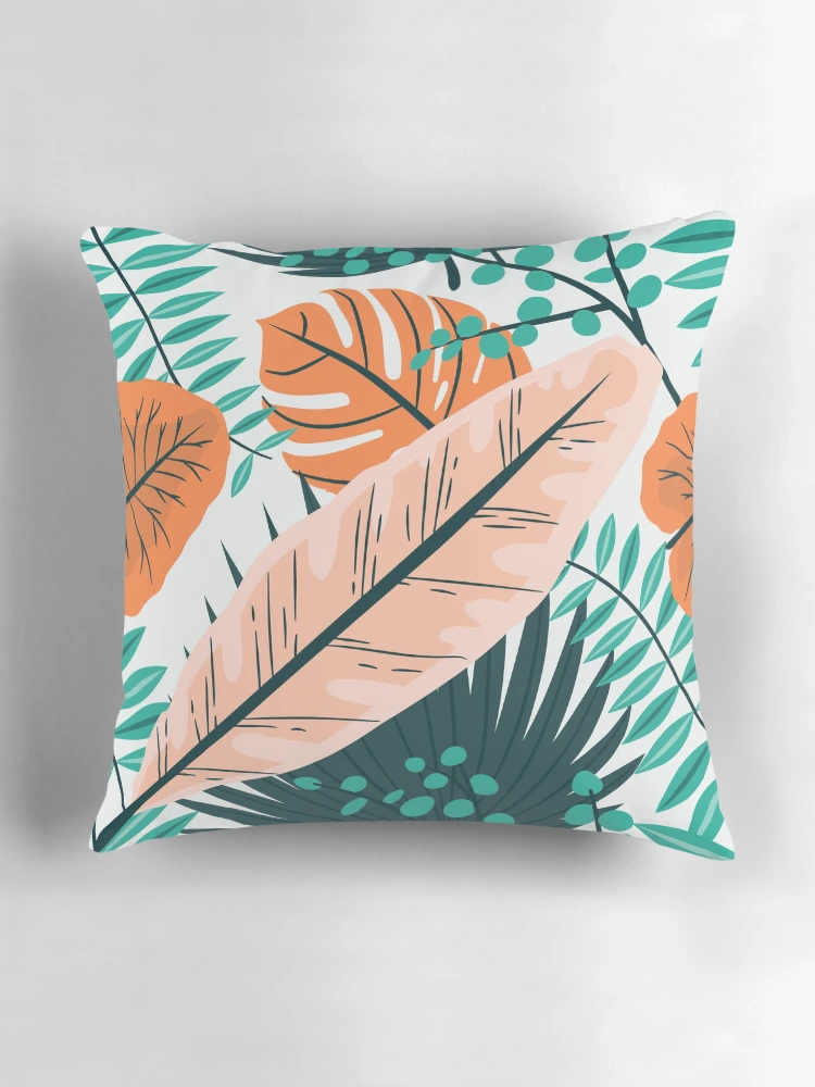 Thumbnail 3 of 4, Pillow, Colorful Leaf Pattern designed and sold by Cute Bunny.