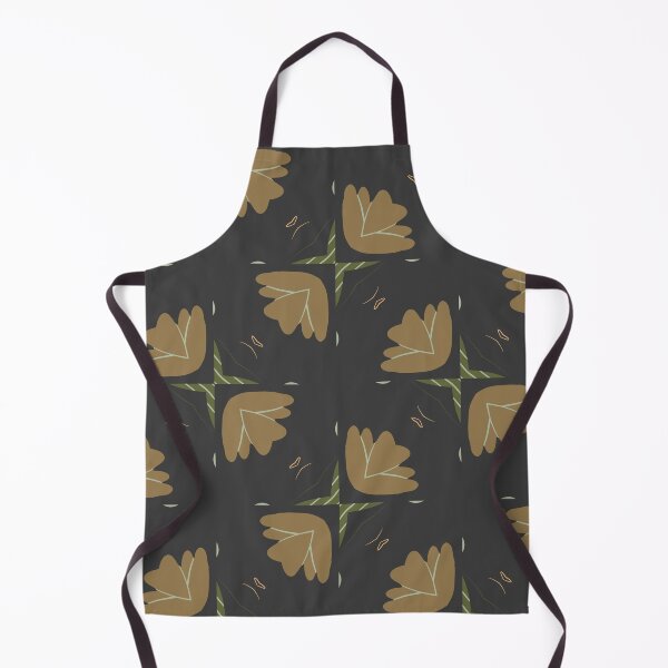 Item preview, Brown, Light Sage Green and Yellow Nature Leaves Pattern on Black designed and sold by cozycaroline.