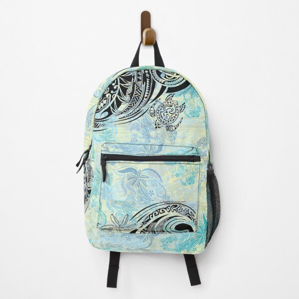 Item preview, Hawaiian - Samoan Honu Tattoo Swirl And Teal Tribal Tribal Print designed and sold by sunnthreads.