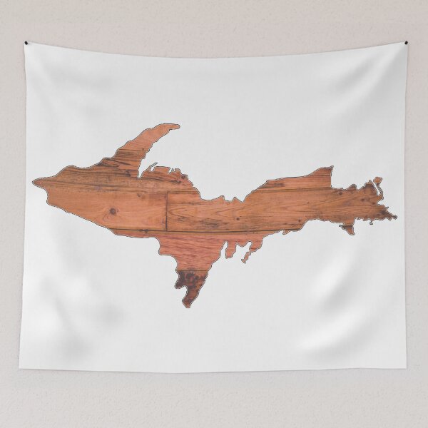 Item preview, Upper Peninsula of Michigan Wood Logo designed and sold by USAMeetsItaly.