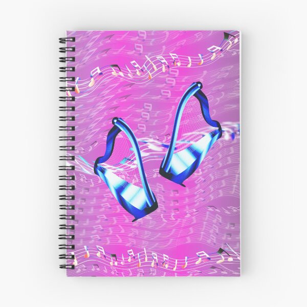 Artikelvorschau, Blaue Harfen und abstrakte Musik auf Pink entworfen und verkauft von Only1helen.