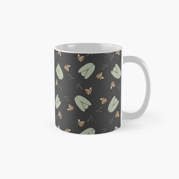 Item preview, Brown,  Light Sage Green and Yellow Nature Leaves Pattern on Black designed and sold by cozycaroline.