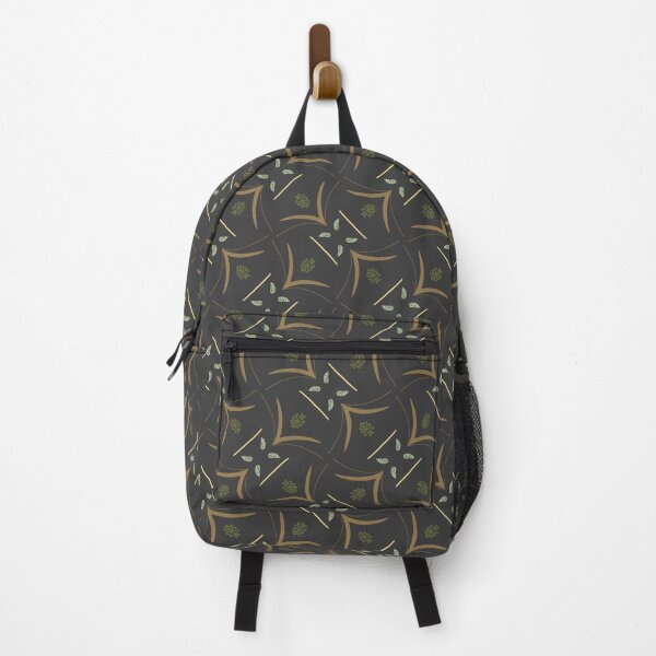 Item preview, Brown,  Light Sage Green and Yellow Nature Leaves Pattern on Black designed and sold by cozycaroline.