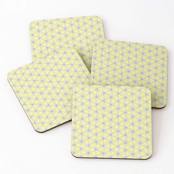Artikelvorschau, Elegantes weibliches abstraktes dekoratives blaues Linien-Mandala-Muster auf Zitronengelb entworfen und verkauft von wenjunior.