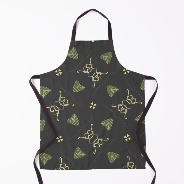 Item preview, Brown, Light Sage Green and Yellow Nature Leaves Pattern on Black designed and sold by cozycaroline.