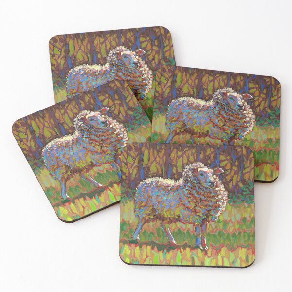 Item preview, Colorful Sheep Acrylic Painting designed and sold by elfeather.
