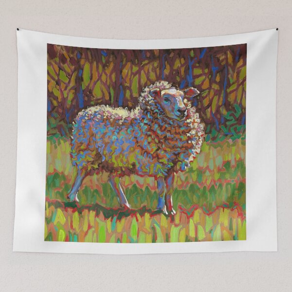 Item preview, Colorful Sheep Acrylic Painting designed and sold by elfeather.