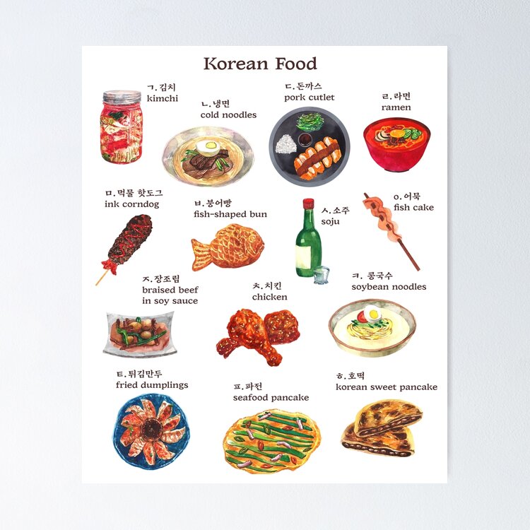 Korean Food Poster for Sale by CreativeRinArt