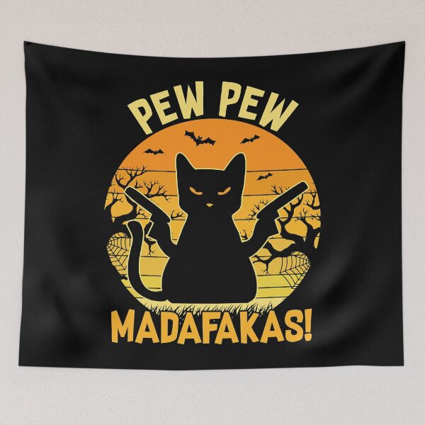 Item preview, Cat Pew Pew Madafakas Halloween designed and sold by akshatabu.