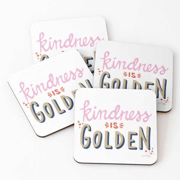 Item preview, Kindness is Golden – Coral & Pink designed and sold by Cat Coquillette.