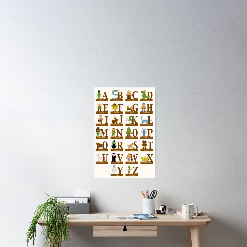 "Mythical Creatures Alphabet" Poster For Sale By Babybigfoot | Redbubble