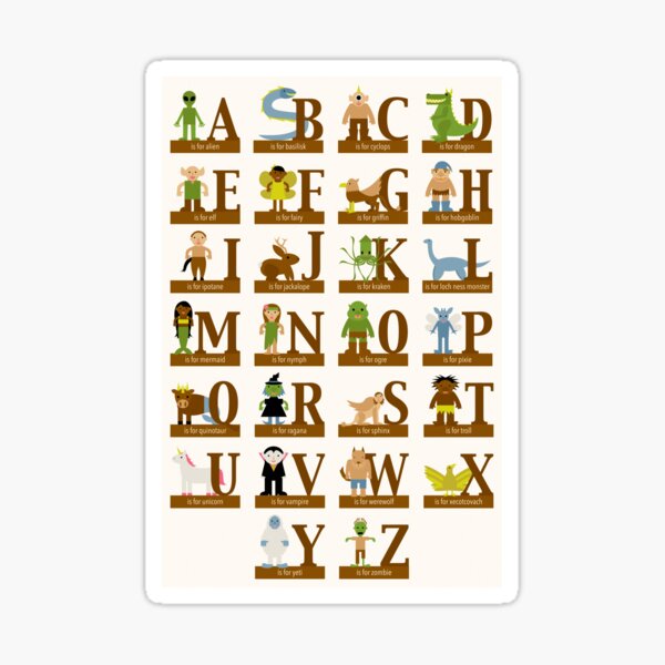 Artikel-Vorschau von Fabelwesen-Alphabet, designt und verkauft von babybigfoot.