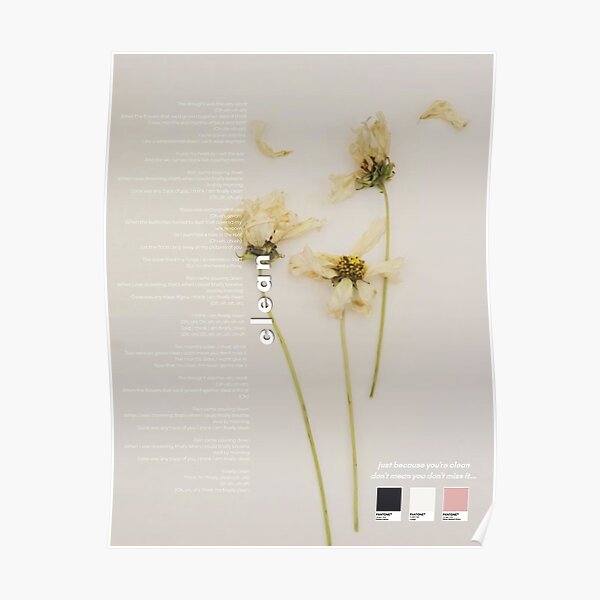 &ldquo;Clean - Lyrics Poster&rdquo; Poster by cemenamatlu | Redbubble