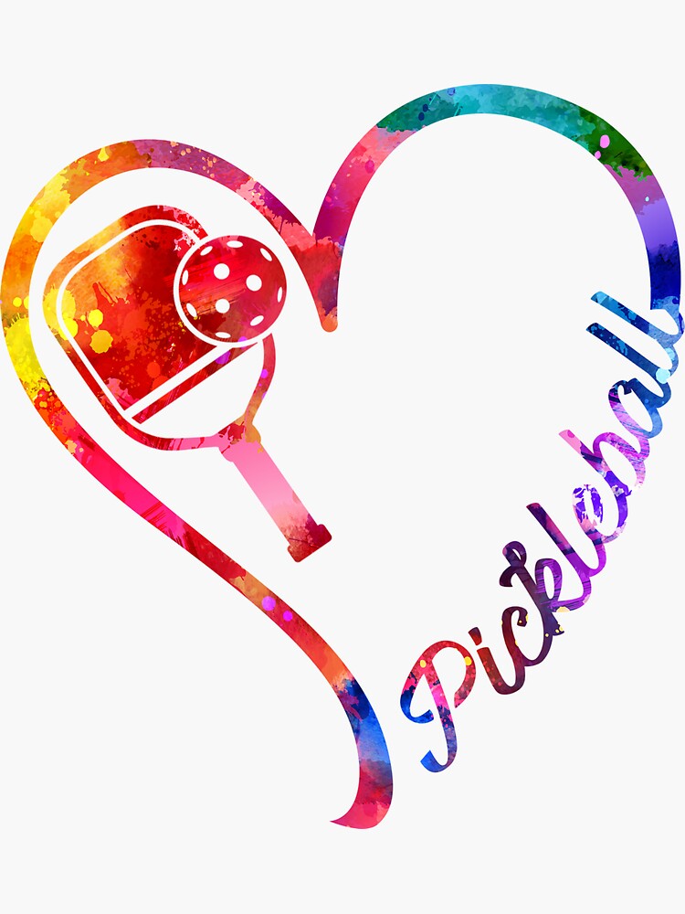 Pickleball Heart Sticker