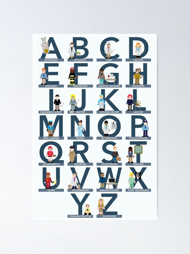 Karriere Alphabet Poster Von Babybigfoot Redbubble