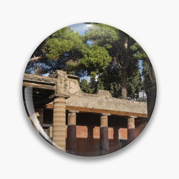 Item preview, Herculaneum Ruins - Colorful Murals Courtyard Behind a Rough Stone Wall designed and sold by Georgia Mizuleva.