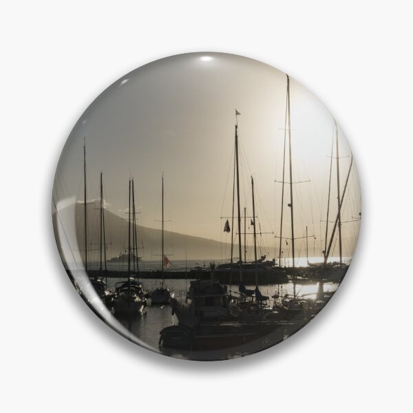 Item preview, Brilliant Hot Sunshine - Naples Marina Yachts with Vesuvius Volcano Background designed and sold by Georgia Mizuleva.