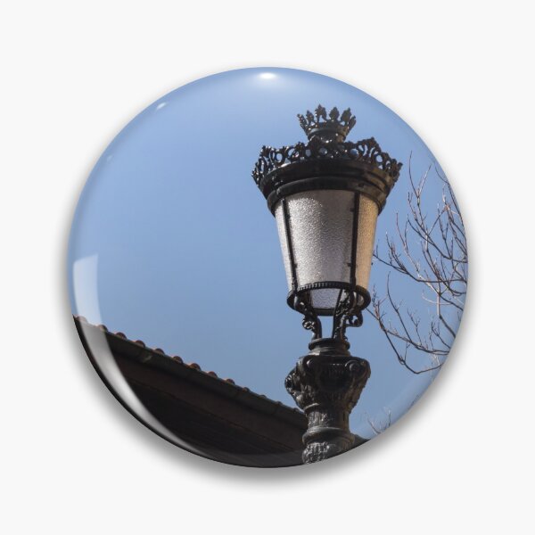 Item preview, Perfectly Aligned - Intricate Ironwork Streetlight and Classic Revival House designed and sold by Georgia Mizuleva.