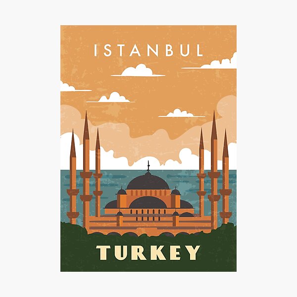 Vista previa del artículo con la obra «Estambul, Turquía: póster minimalista de viajes retro», diseñado y vendido por GreekTavern1979.
