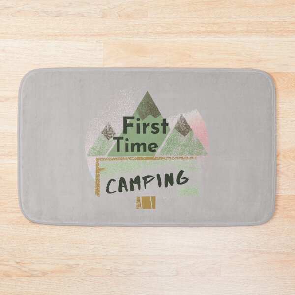 Item preview, First Time Camping Spray Paint Style Design For Nature Lovers & Campers designed and sold by Onewivnacher.