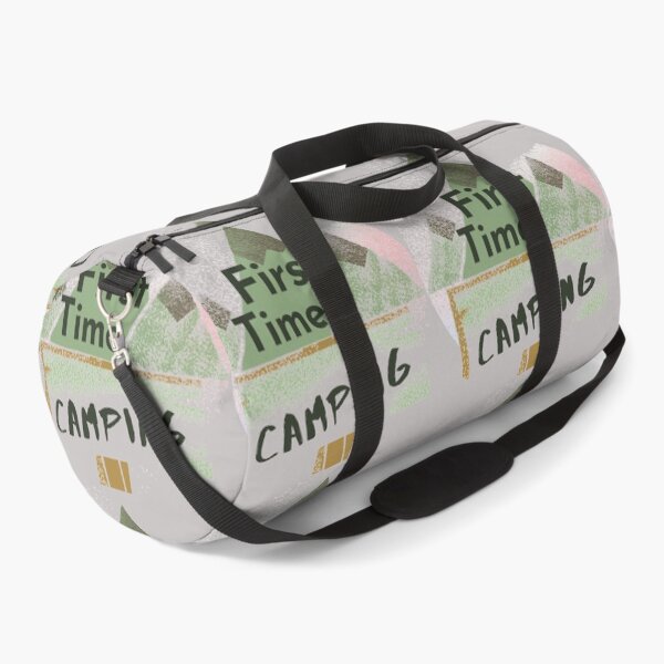 Item preview, First Time Camping Spray Paint Style Design For Nature Lovers & Campers designed and sold by Onewivnacher.