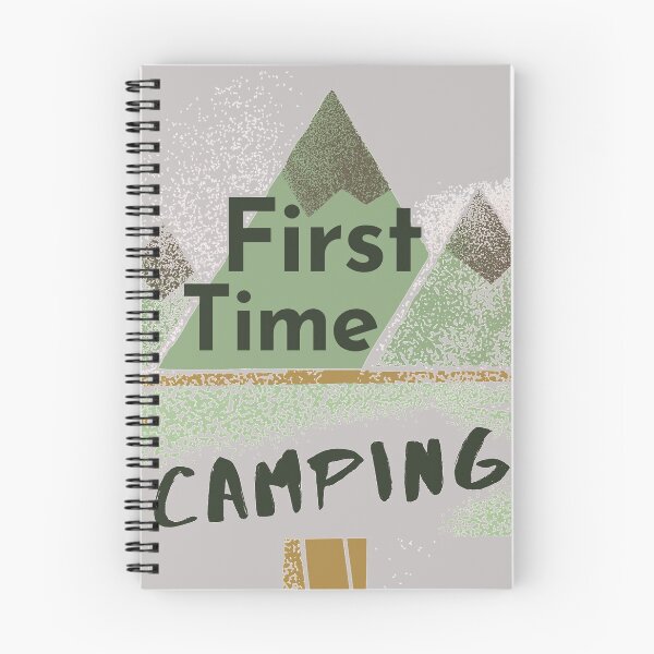 Item preview, First Time Camping Spray Paint Style Design For Nature Lovers & Campers designed and sold by Onewivnacher.