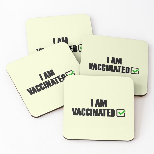Item preview, I am vaccinated Green tick checked box - Sleek design (cream edition) designed and sold by Deegital18.