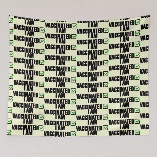 Item preview, I am vaccinated Green tick checked box - Sleek design (cream edition) designed and sold by Deegital18.