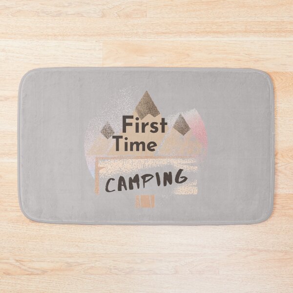 Item preview, First Time Camping Spray Paint Style Design For Nature Lovers & Campers designed and sold by Onewivnacher.