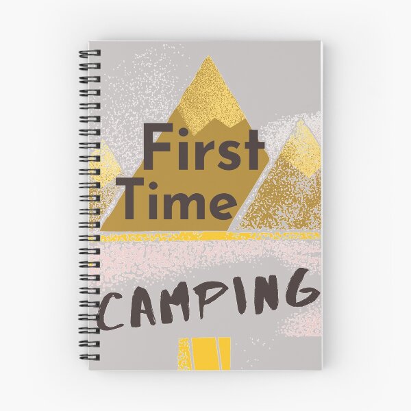 Item preview, First Time Camping Spray Paint Style Design For Nature Lovers & Campers designed and sold by Onewivnacher.