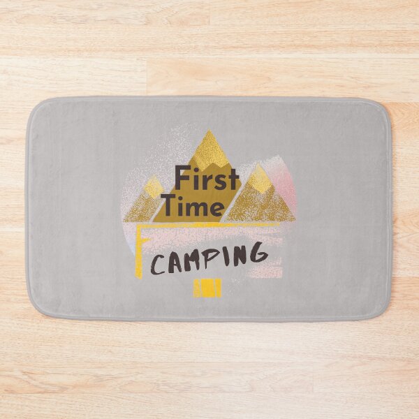 Item preview, First Time Camping Spray Paint Style Design For Nature Lovers & Campers designed and sold by Onewivnacher.