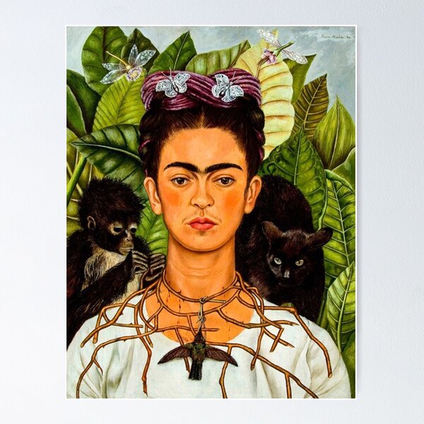 Item preview, Self-Portrait with Thorn Necklace and Hummingbird designed and sold by elisewalkert.