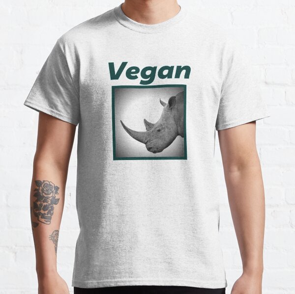 vegan rhinos are the strongest animal on the plant and eat a vegan plant based diet Classic T-Shirt