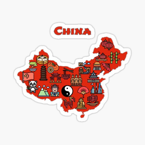 Map of China Vector Illustration, Design Element. Icons with Chinese  Landmarks Ilustração do Vetor - Ilustração de turismo, jogo: 145209926