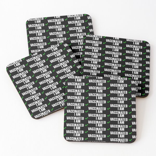 Item preview, I am vaccinated Green tick checked box - Sleek design (dark mode) - patterned designed and sold by Deegital18.