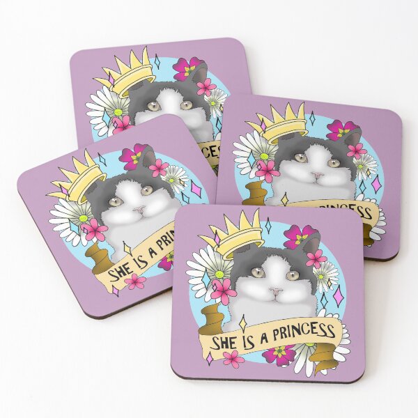 Item preview, Princess Bobble the Cat with Crown and Flowers designed and sold by karenscats.