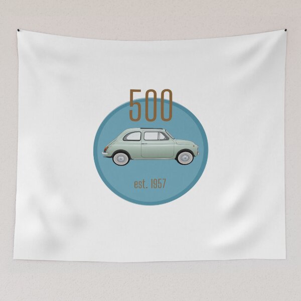 Item preview, New retro blue fiat 500  designed and sold by MiloHarris.
