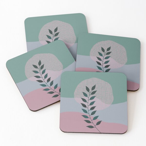 Item preview, Watercolor Leaf Abstraction II Green Lavender Blue Pink designed and sold by QuestingPixel.