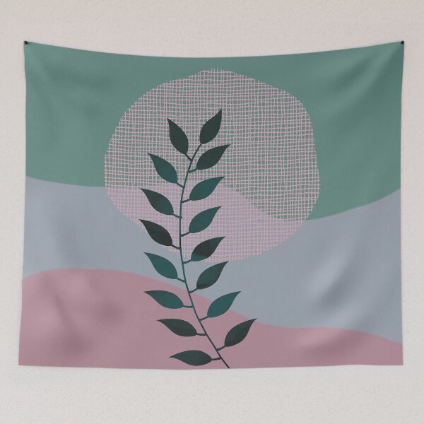 Item preview, Watercolor Leaf Abstraction II Green Lavender Blue Pink designed and sold by QuestingPixel.