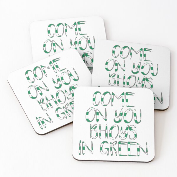 Item preview, COME ON YOU BHOYS IN GREEN, Glasgow Celtic Football Club Green and White Text Design designed and sold by MacPean.