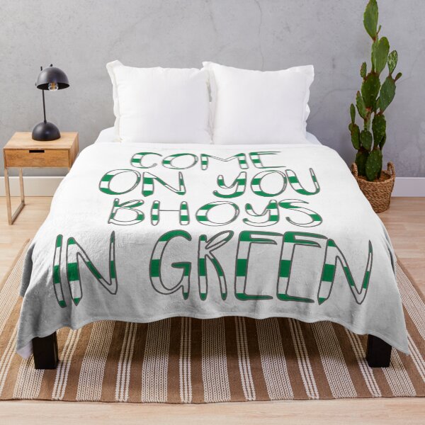 Item preview, COME ON YOU BHOYS IN GREEN, Glasgow Celtic Football Club Green and White Text Design designed and sold by MacPean.