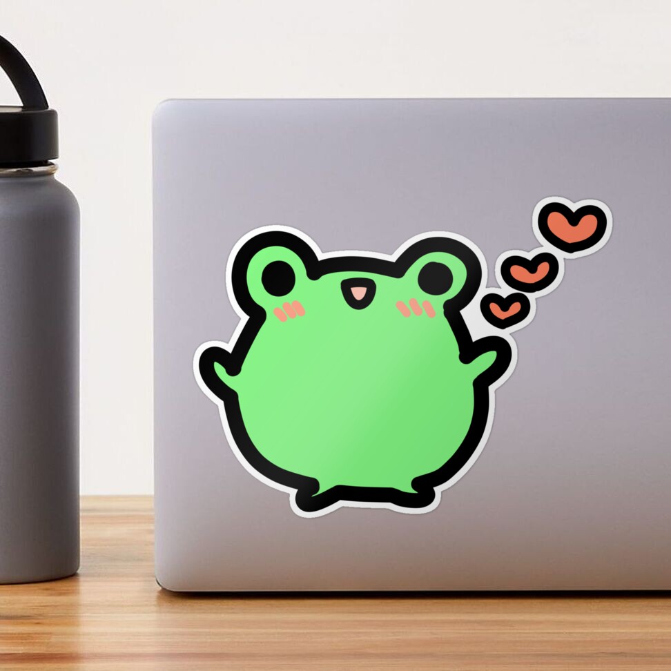 happy kawaii baby frog being lovely' Sticker